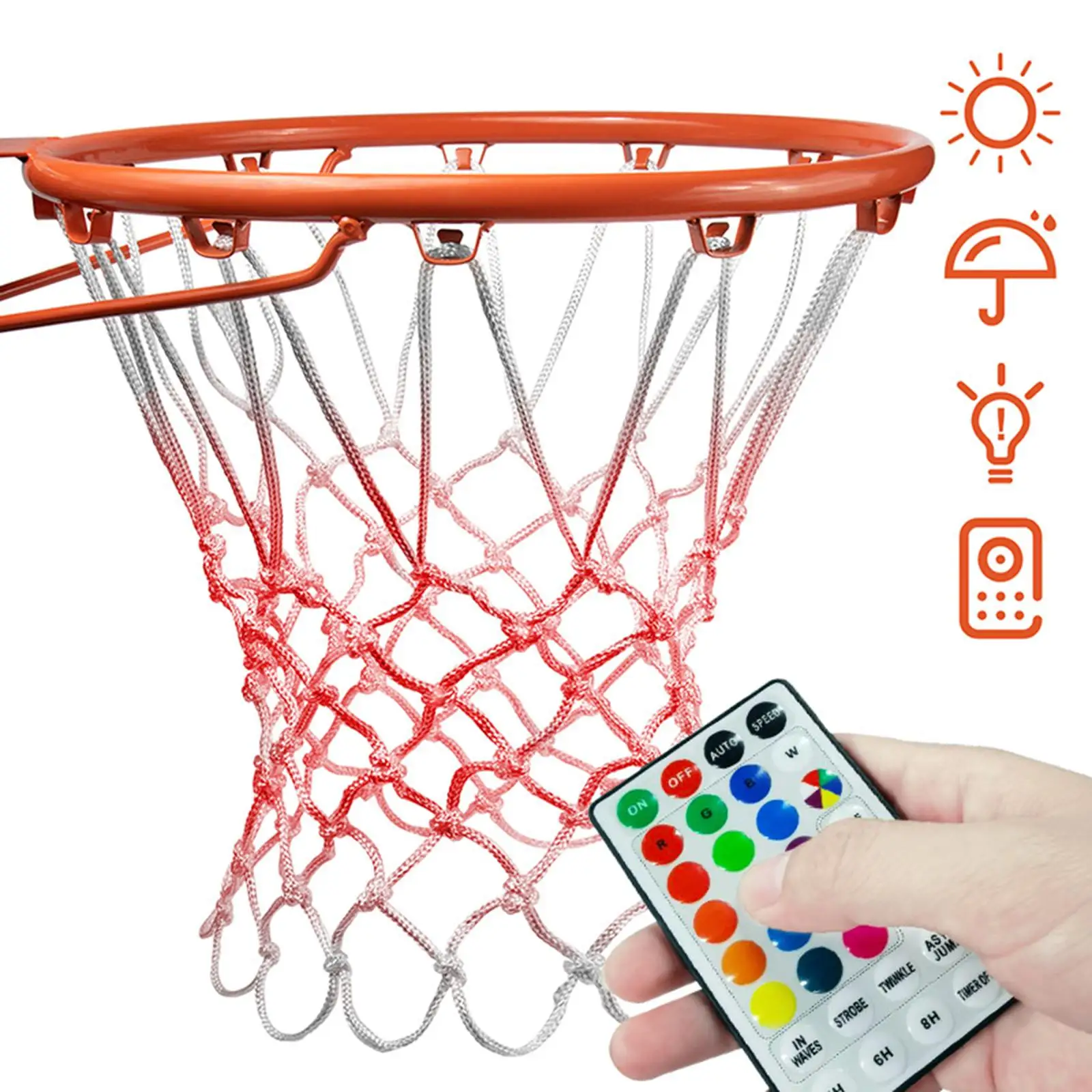 

1 Set LED Light Basketball Net High-quality Nylon Dimming for Indoor LED Basketball Net Light Up Basketball Net