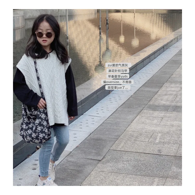 

Vest Outerwear O-neck Collar Single Breasted Solid Regular Cotton New Fashion Simple Cute Cool Spring Autumn Children Unisex