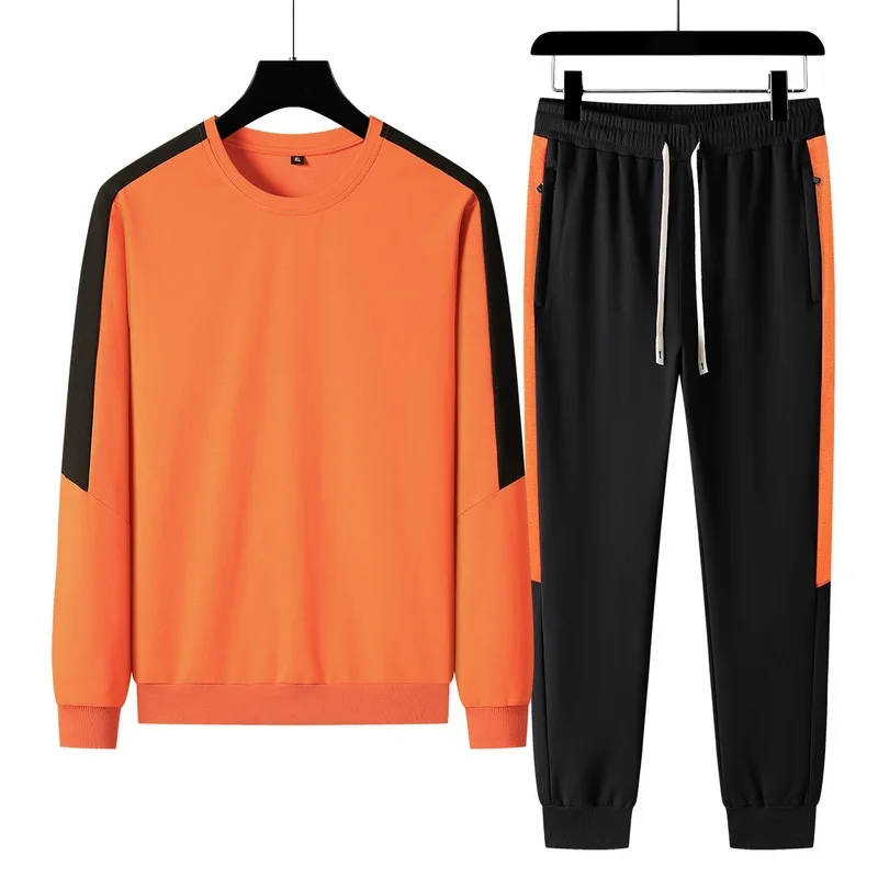 2023 Spring New Men's Sports Set Round Neck (Cardigan) Sweater+Pants Two Piece Casual Sports Fitness Running Couple Dress