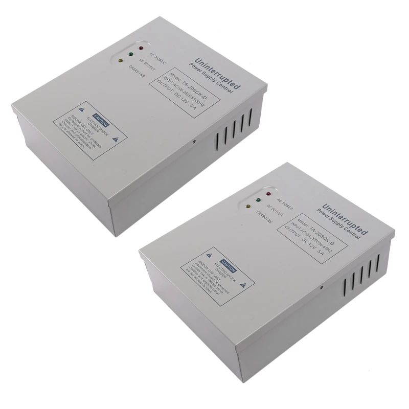 

Hot TTKK 2X 208CK-D AC 110-240V DC 12V/5A Door Access Control System Switching Supply Power UPS Power Supply