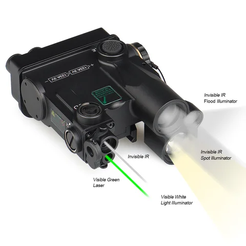 Тактический флуоресцентный лазер Dbal A4 с двумя лучами, прицельным лазером с видимым/инфракрасным лазером/инфракрасным пятном/прожектором/тактическим флуоресцентным освещением