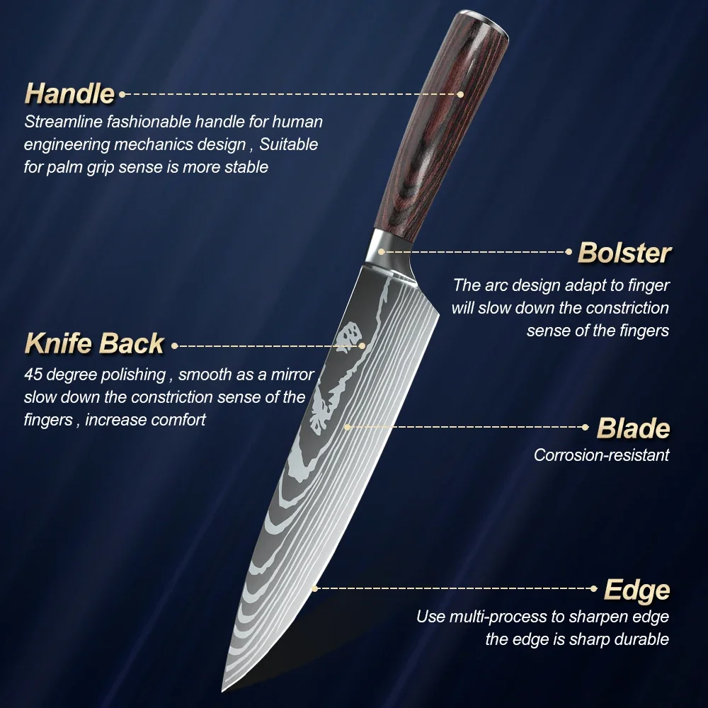 1/5 шт. Подарочный кухонный нож из высокоуглеродистой нержавеющей стали