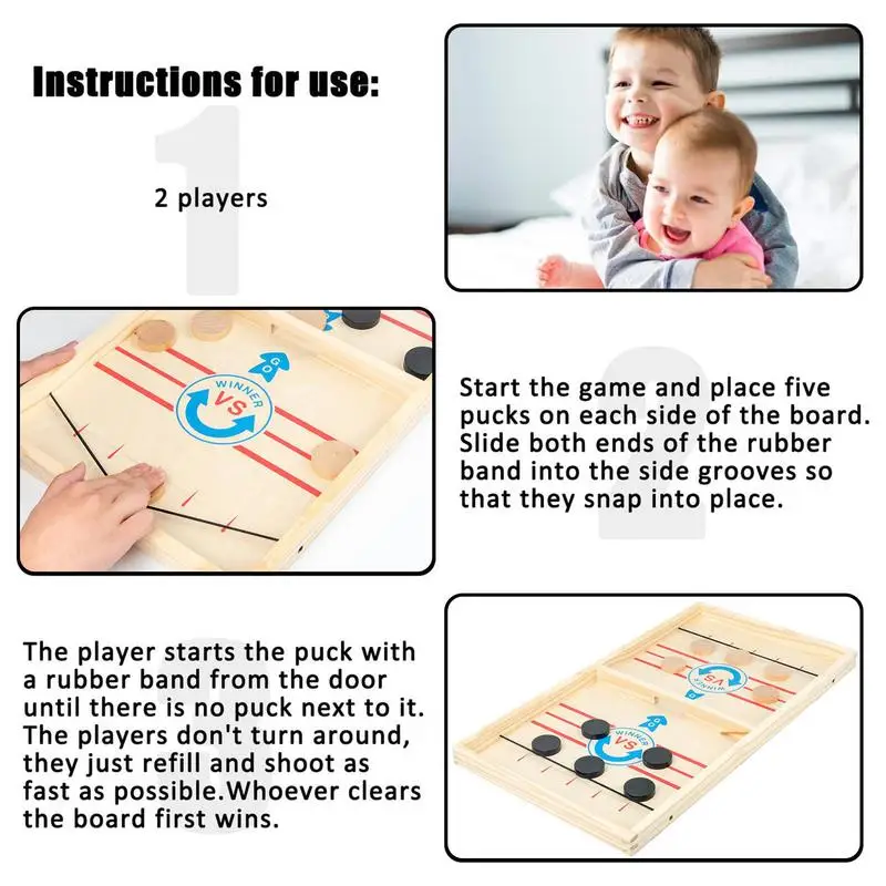 Настольная игра Рогатка | Интерактивная деревянная с быстрым носком и шайбой