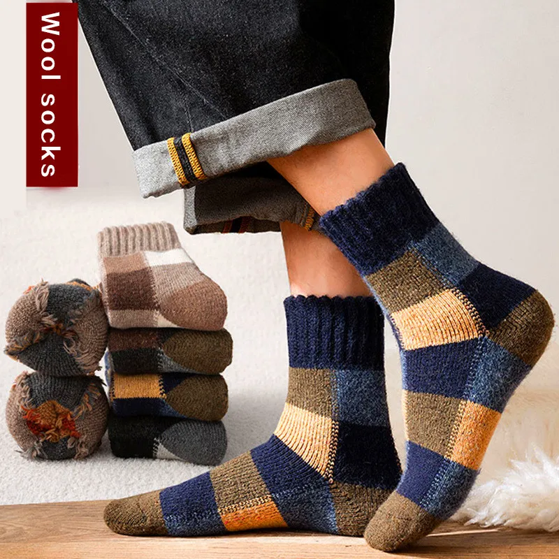 

Heated Sock Against Polar Socks Man Wool Rabbit Snow Happy Cold Winter Solid Thicker Men Super Socks Warm Merino Pair Male