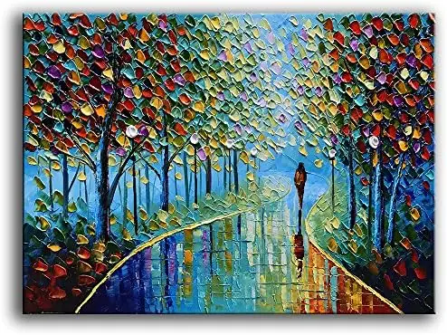 

-Contemporary Landscape Abstract Oil Painting On Canvas Textured Tree Painting Abstract Paintings Handmade 3D painting Home Of