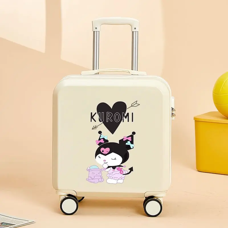 

18 Inch Sanrio Kuromi Cinnamoroll Small Light Suitcase Kawaii Trolley Case Silent Wheel Boarding Password Travel Trolley Case