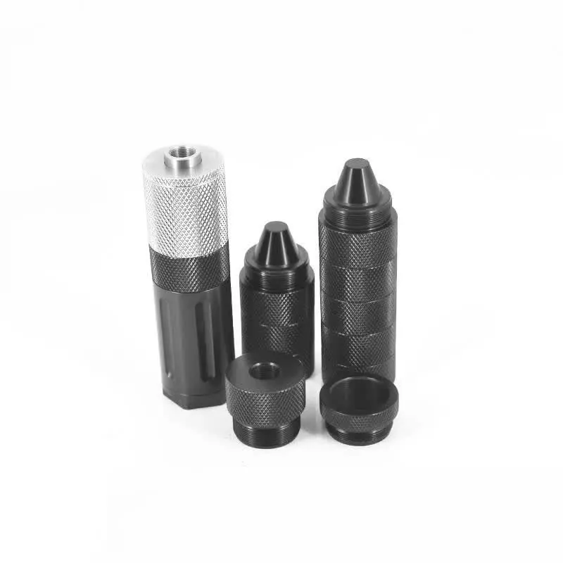 

10''L 1.58''OD 1/2-28 Alu Modular Solvent Trap 1.375x24 + Stainless Steel External Recoil Booster Male to Female Nielsen Device