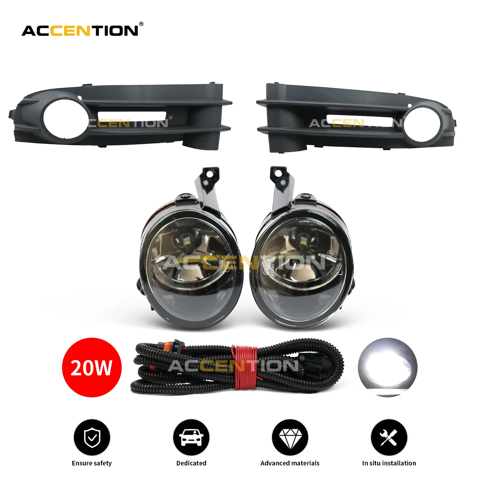 

Противотуманная фара для VW Caddy Combi Type 2K 2004 2005 2006 2007 2008 2009 2010, светодиодная противотуманная фара 20 Вт, противотуманная фара светодиодный ными л...