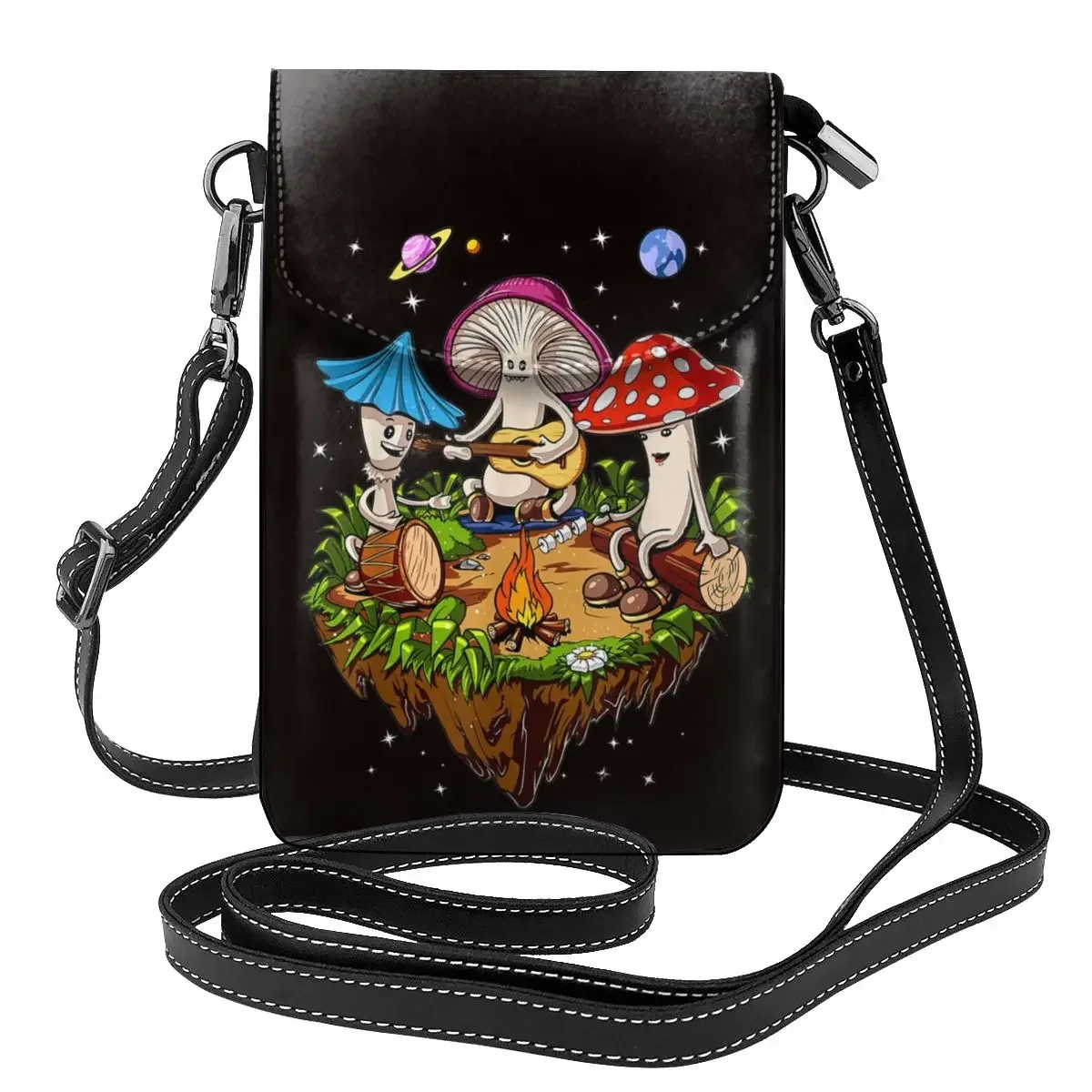 

Mushroom Forest Shoulder Bag mushroom Aesthetic Leather Streetwear Women Bags Female Gifts Purse