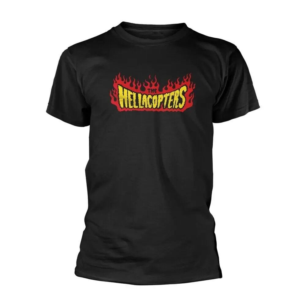Черная футболка средней длины HELLACOPTERS THE FLAMES