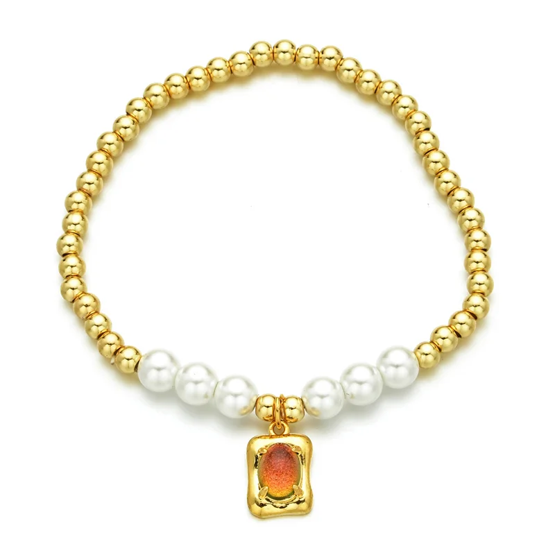 Роскошный позолоченный браслет из искусственного жемчуга для женщин Свадебная