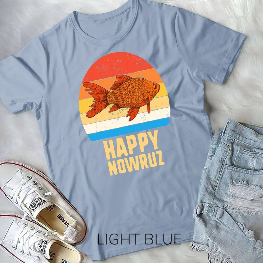 Happy Nowruz персидская Новогодняя футболка унисекс с золотыми рыбками Иран норуз 1399