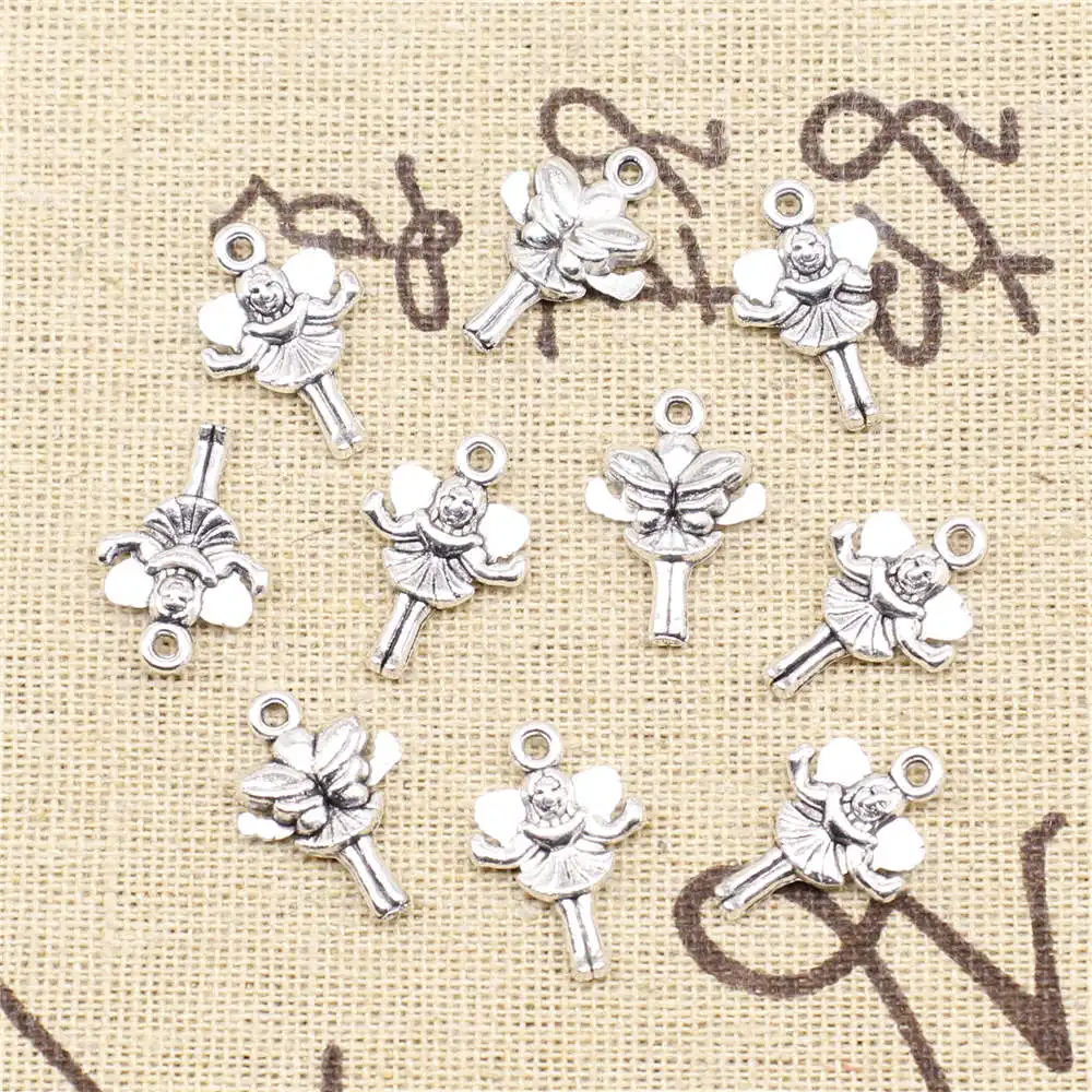 

Butterfly Angel Lot Charms Pendant Cute 12X19mm Antique Silver Color 20 Pieces