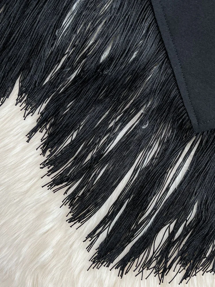 Женская юбка с кисточками и высокой талией