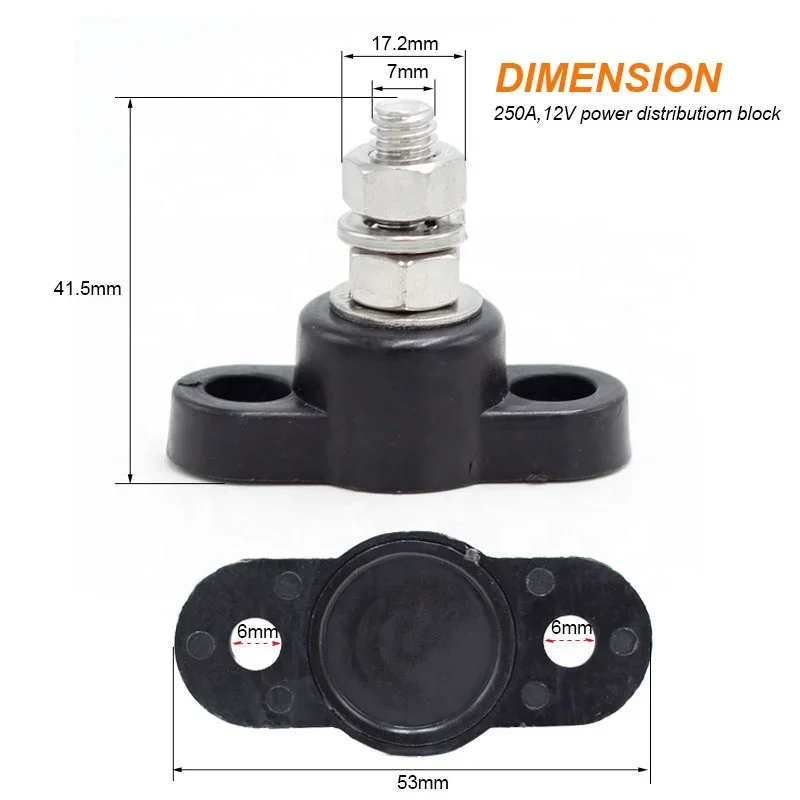 BB1-1A-RB 1Way 250A 48VDC 47x43x38MM M10 клеммные зажимы линия электрической шины блок