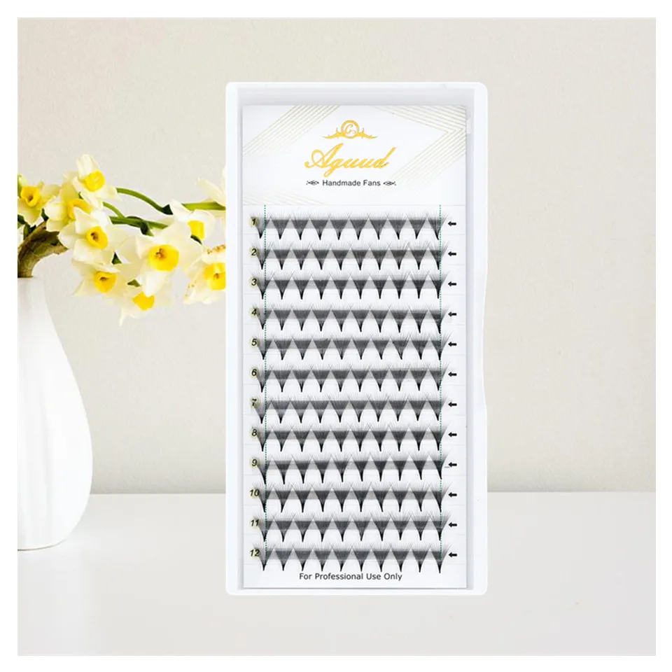 

AGUUD Premade Volume Fans Eyelashes Thin Pointy Base Russian Volume Fans Lashes 5D/6D/8D/10D/14D Individual Eyelash Extensions