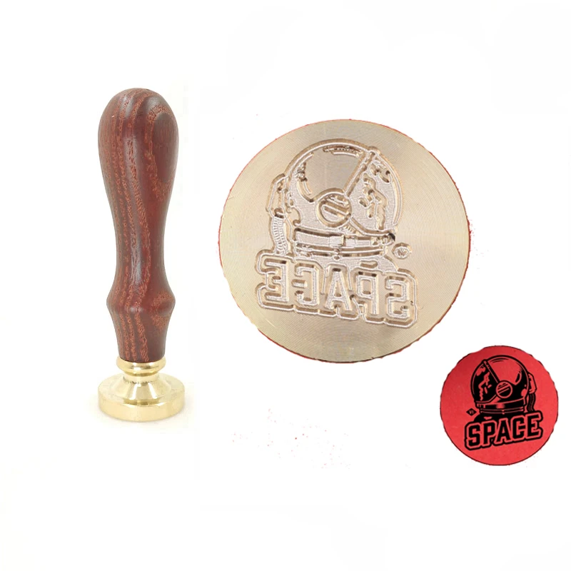 

Exquisite Paint Wax Stamp Astronaut world Map wood handle,DIY Ancient Seal Retro Stamp,Personalized Wax Seal High Quality15