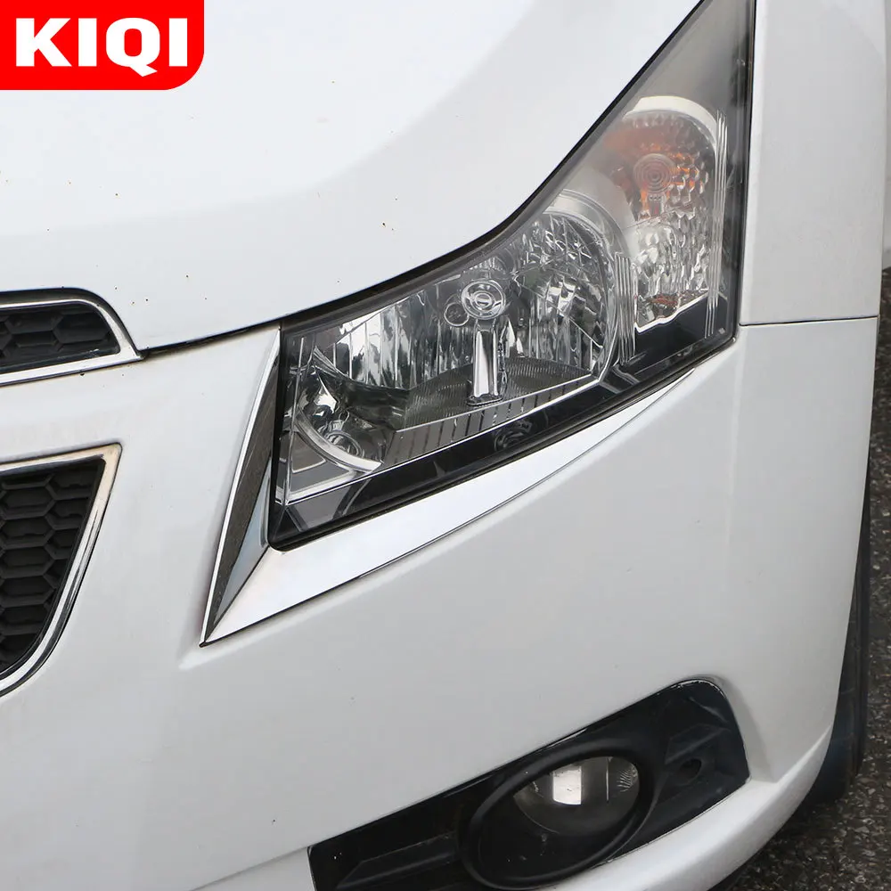 

KIQI автомобильные аксессуары наклейка для бровей фар для Chevrolet Cruze Sedan Хэтчбек 2009 - 2015 ABS Хромированная наклейка s