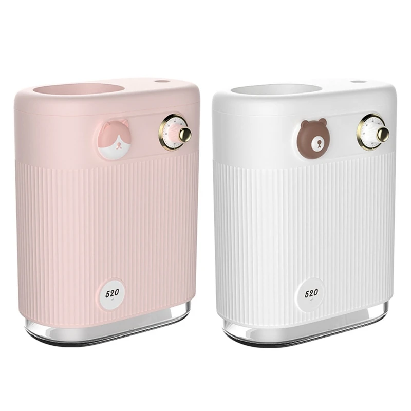 

520ml Knob Air Humidifier Household Purifying Mist Maker Colorful Light Adjustable Fog Quantity for Office Home Car