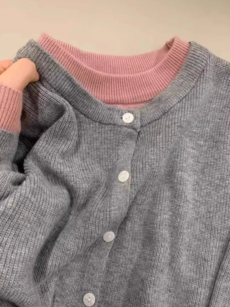 Женский свитер из двух предметов новинка 2024 осень и зима маленькая трикотажная