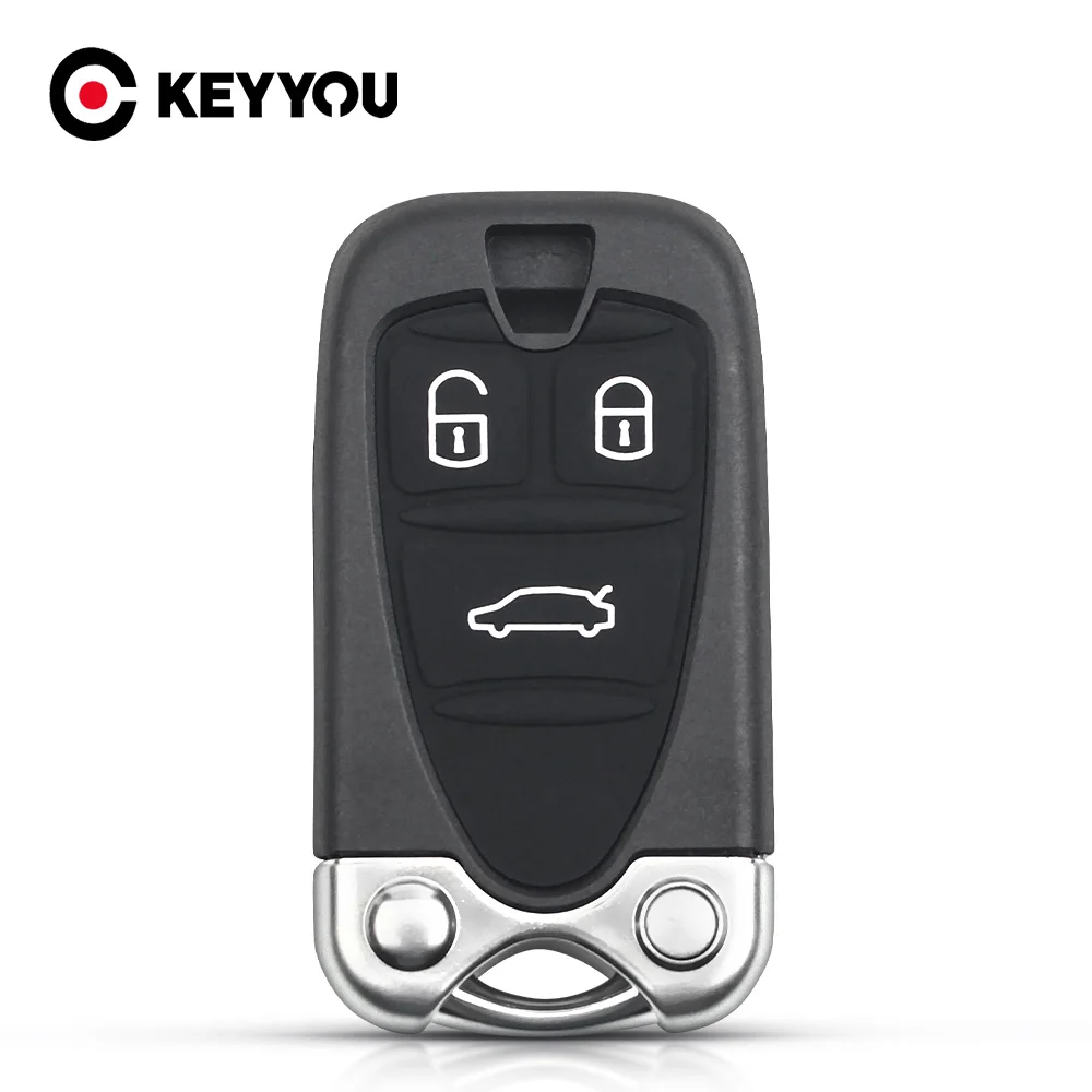 

KEYYOU Replacement Uncut Blade 3 Buttons Key Shell For Alfa Romeo 159 156 Giulietta Brera Spider GT Auto Remote Smart Key Card