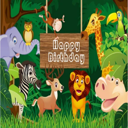 

8x8 футов тропические джунгли сафари животные Дикая вечеринка на день рождения пользовательский фон для фотостудии Виниловый фон 240 см x 240 см