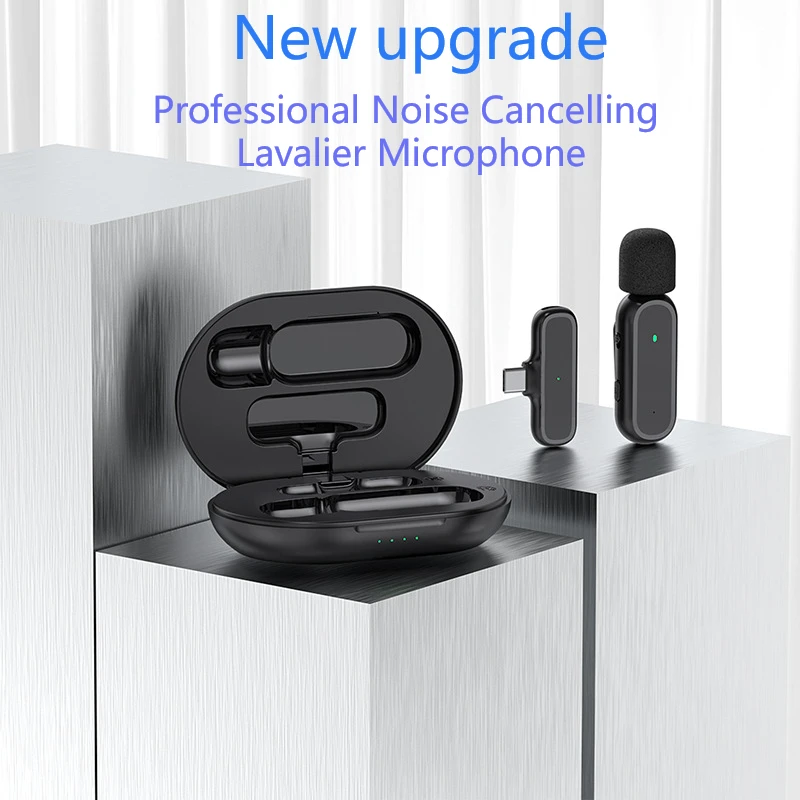 

Professional Wireless Lavalier Microphone with Charging Case For iPhone Android Mic for YouTube Tik Tok Live Streaming Vlog Game