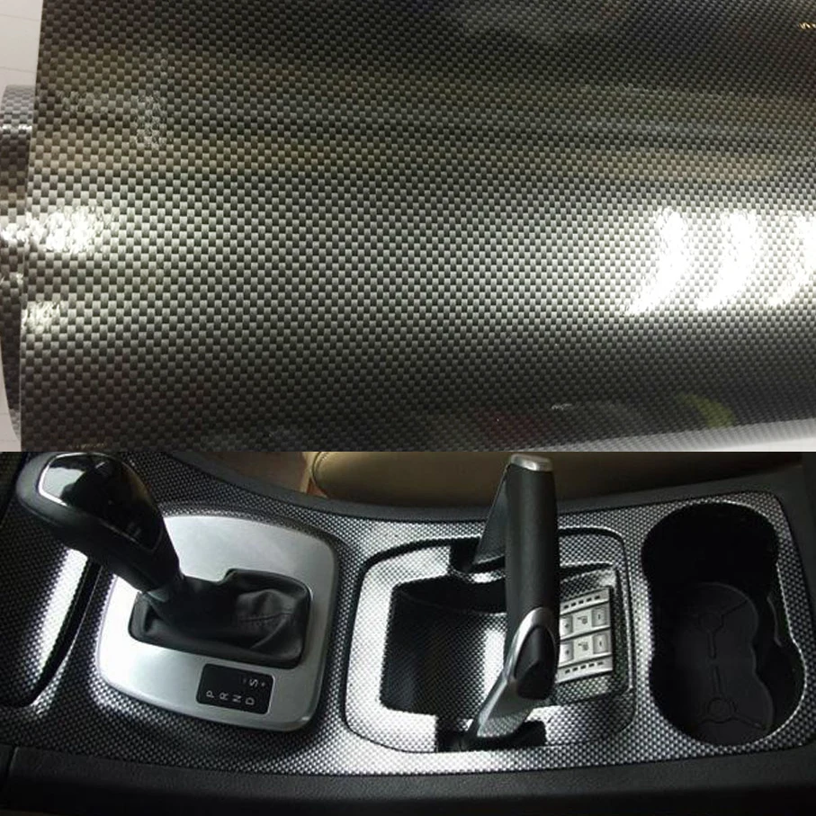 Высококачественная желтая 2D карбоновая виниловая черная глянцевая квадратная