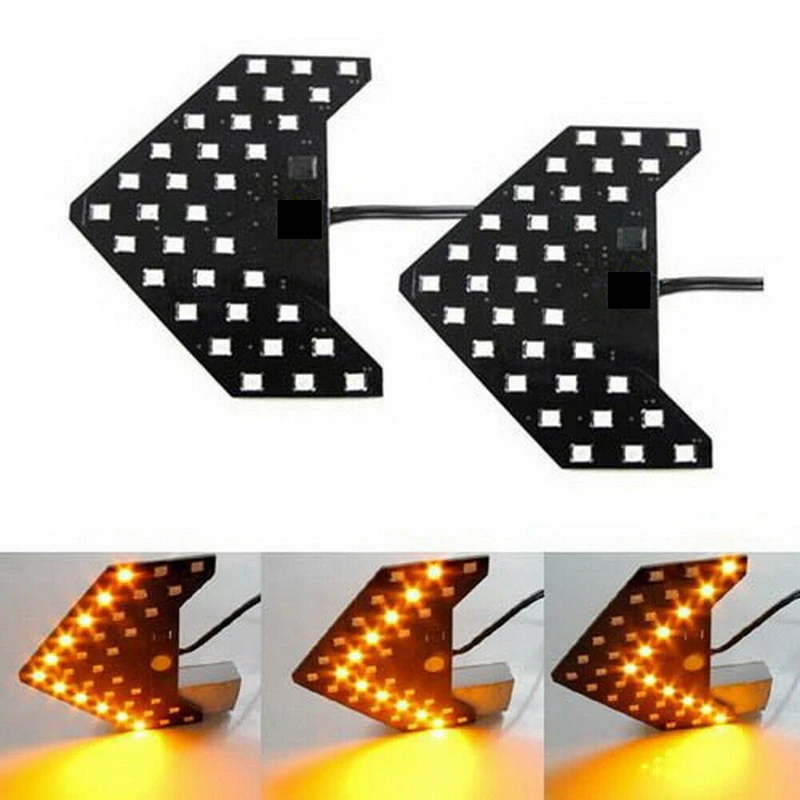 

2Pcs 33-SMD Sequential LED Arrows for Car Side Mirror Turn Signal Lights