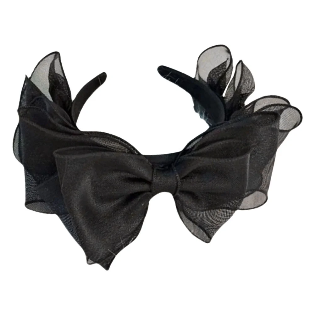 

Knot Girl Hairband Giant Bow Headband Black Lace Veil Women's Headbands Gothic Halloween