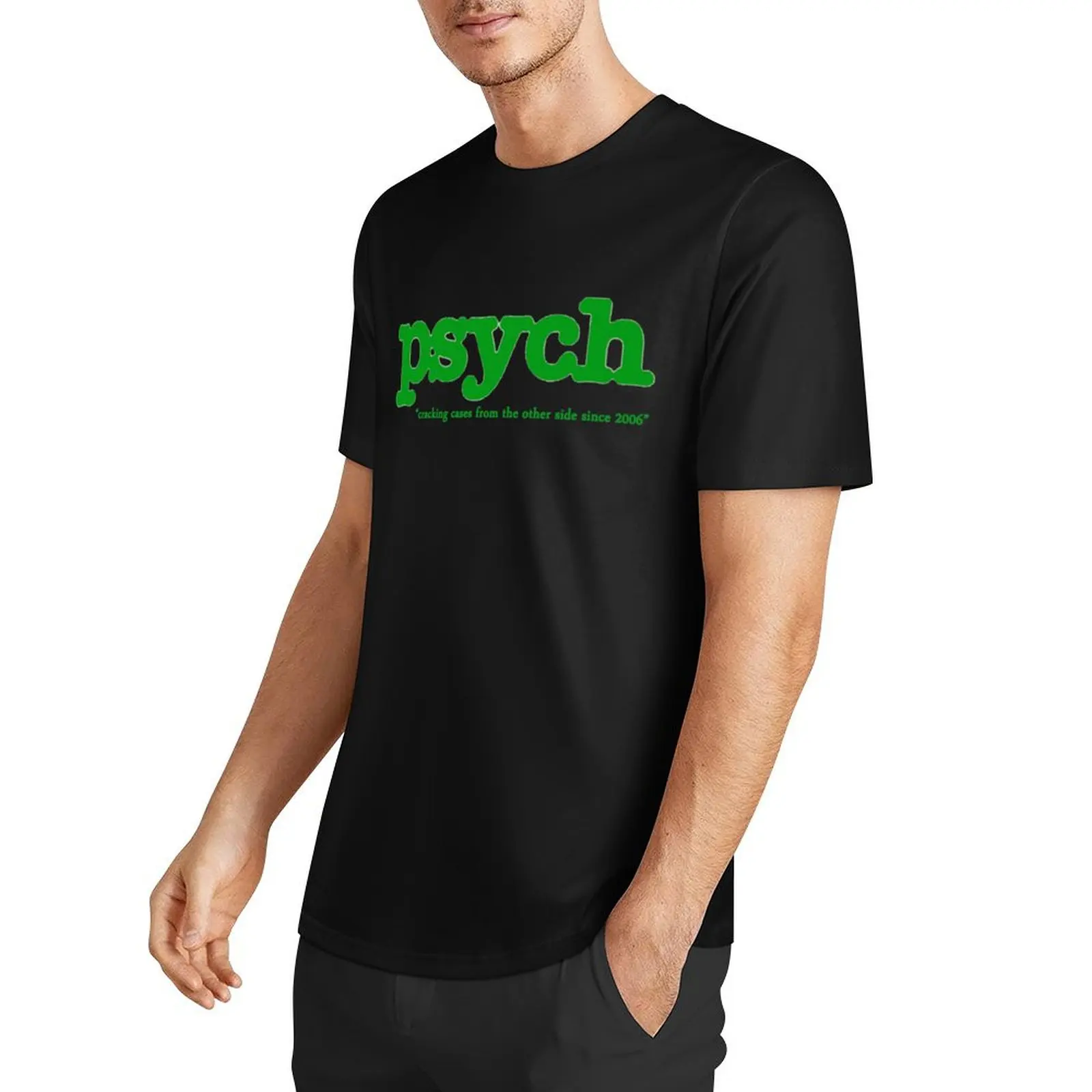 Фото Персонализированная футболка Psych, мужские мешковатые футболки №2