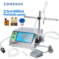 ZONESUN Peristaltic Pump Bottle Water Filler Semi-automatic Liquid Vial Filling Machine for Juice Beverage Oil Perfume