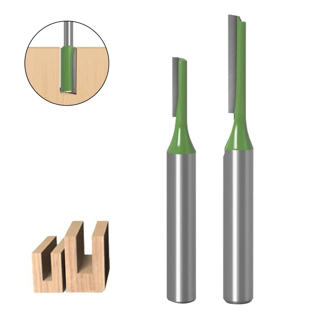 

2PCS 6mm Shank Milling Cutter YG8 Carbide Tip Wood Carving Router Bit Wood Carving Single Double Flute Straight Bit Milling