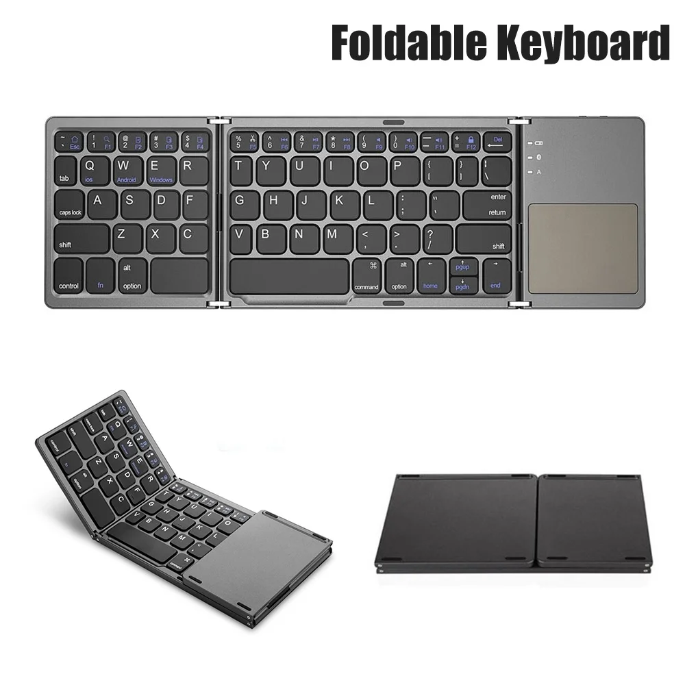 

Mini Folding keyboard with Touchpad for Windows,Android,IOS Wireless Bluetooth-compatible 3.0 Foldable Keyboard For Phone Tablet
