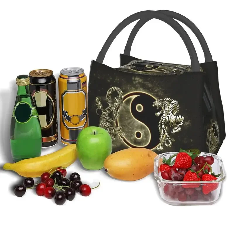Идеальный Инь Ян термоизоляционный дизайн сумка для обеда женский дракон тигр