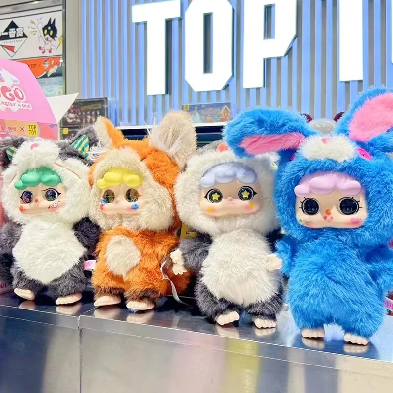 Фото Migo 400% Baby Three Give Yourself A Hug Series Blind Box Kawaii Виниловая кукла Mystery Box Коллекционная модель Декор комнаты Подарок для девочки №1