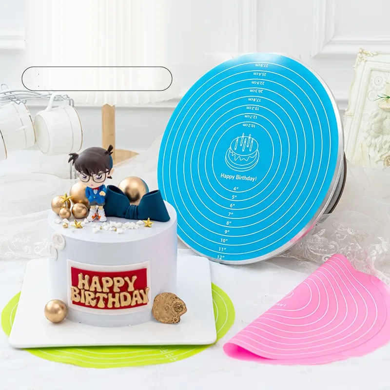 

30cm Cake Turntable Pat Silicone Baking Mat For Cake with Size Non-stick High Temperature Resistant Bake Tool Kitchen Gadget