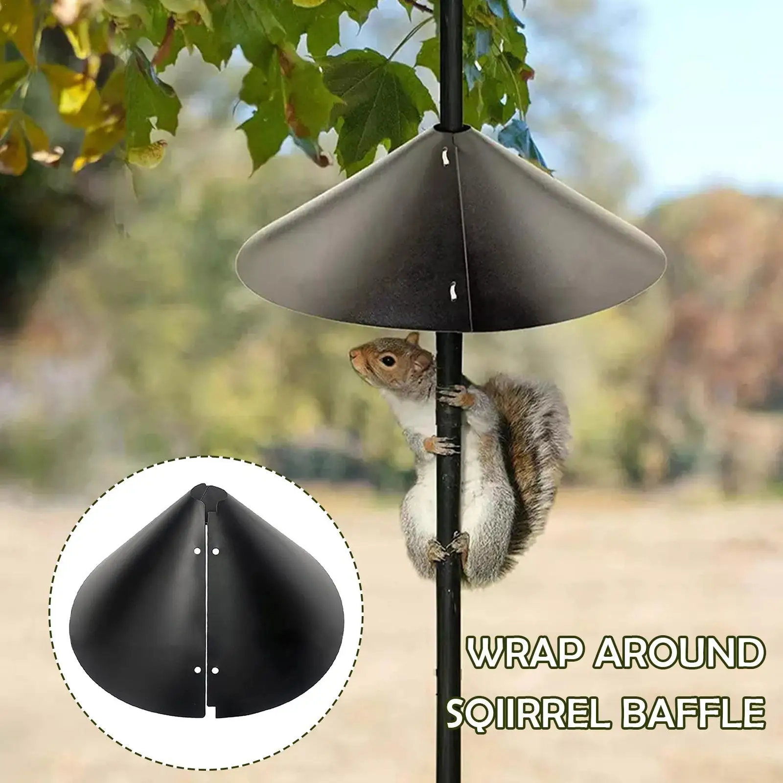 

14 Inch Squirrel Flapper Outdoor Hanging Durable Plastic Squirrel Guard Baffle With Hook Wrap Around Squirrel Baffle Proof