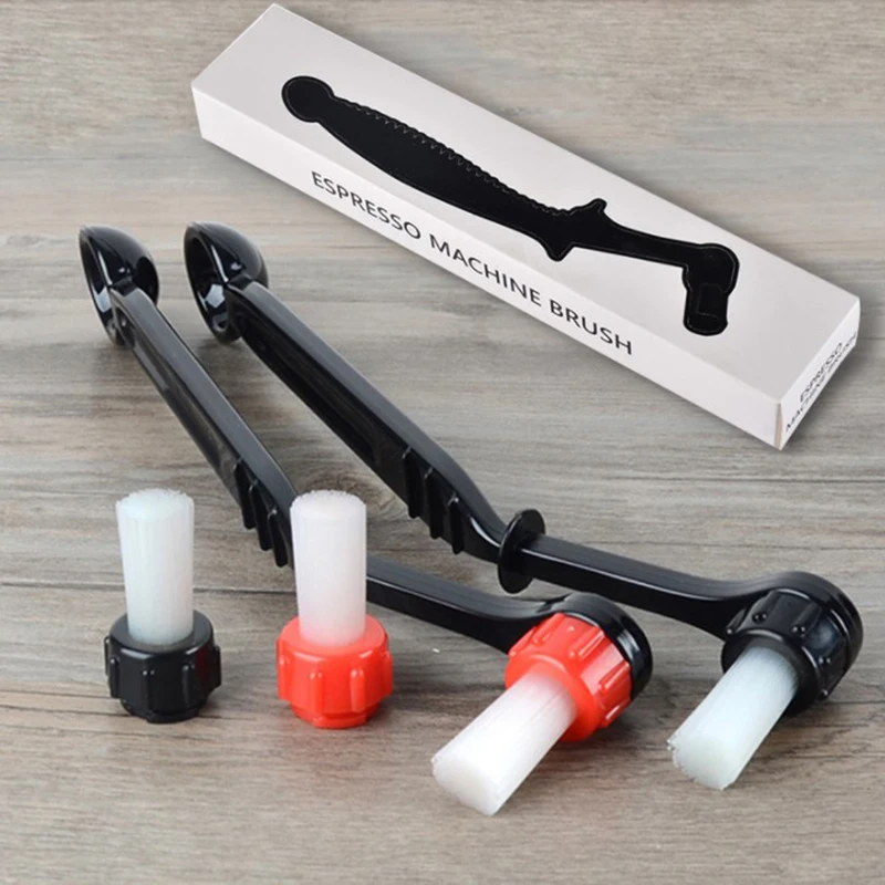 

1pc Coffee Machine Brush Cleaner with Spoon 2 In 1 Espresso Machine Brush