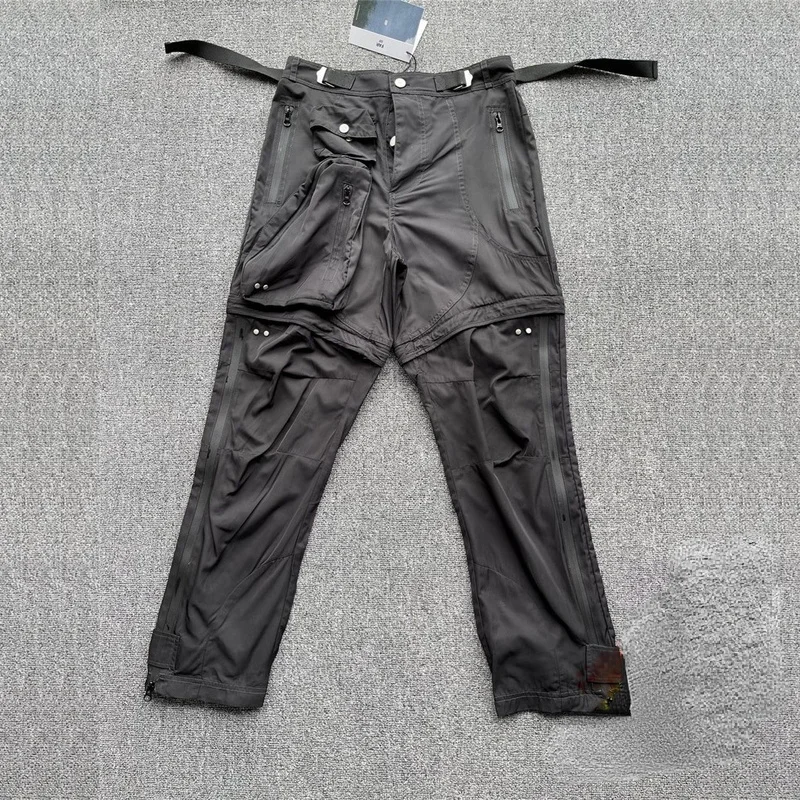 Best Quality 2022ss Far.Archive Fashion Pants Men 1:1 Multi-pocket Drawstring Button Waterproof Zipper Track Women Trousers