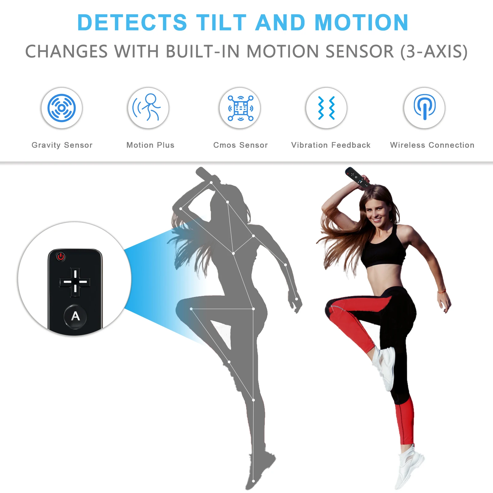 For Nintendo Wii/Wii U Joystick 2 in 1 Wireless Remote Gamepad Controller Set Optional Motion Plus with Silicone Case Video Game