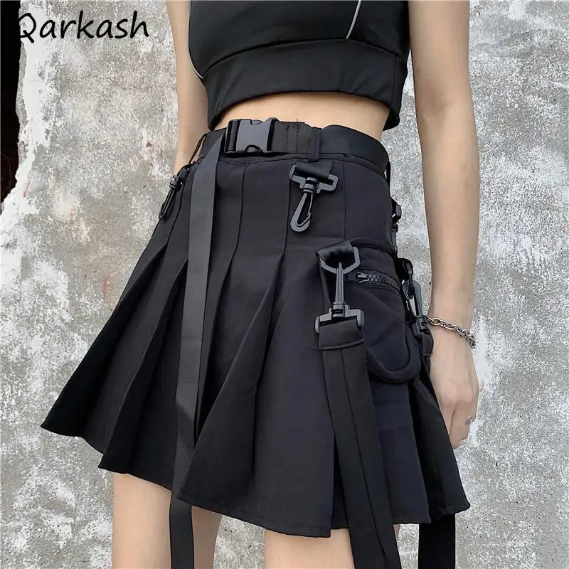 

Pleated Skirts Women Sashes Street High Waist Design Harajuku Summer Mini Girls Y2K Vintage Ulzzang Fashion Chic Юбка Женская