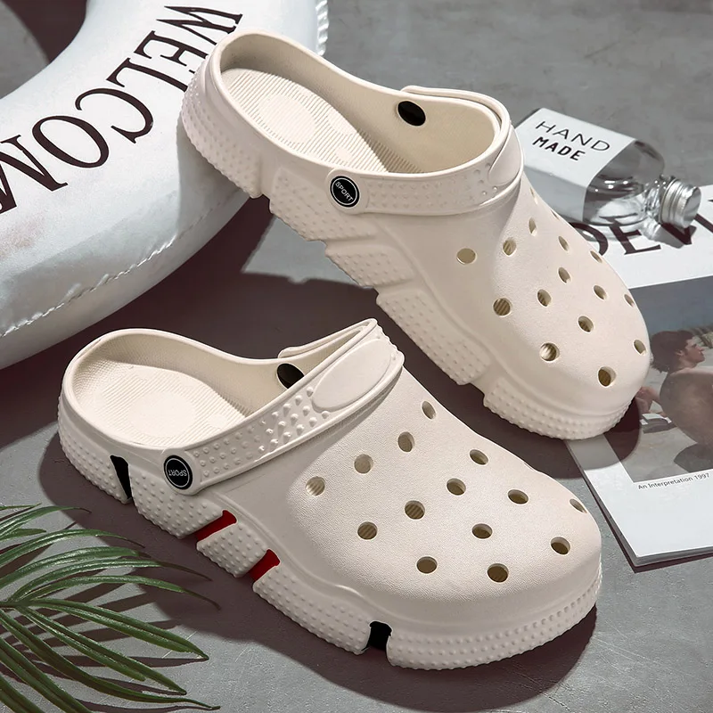 

Luxury Brand Beach Shoes For Men Platform Flat Sandals Man's Summer 2023 Slippers Natural Clogs Woman Sneakers Free Shipping