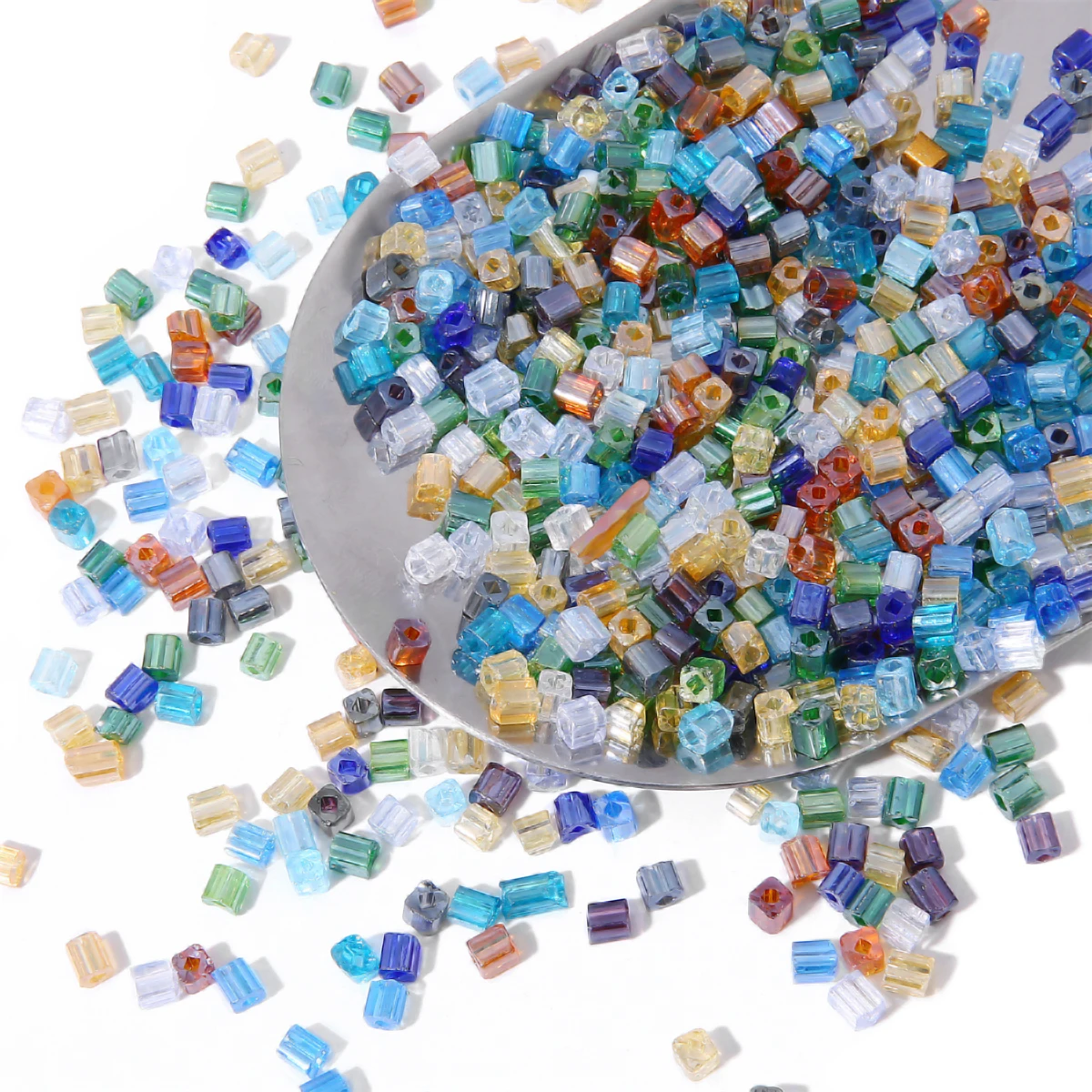 Блестящие зернистые стеклянные бусины квадратной формы 4 мм 300 шт. - купить по