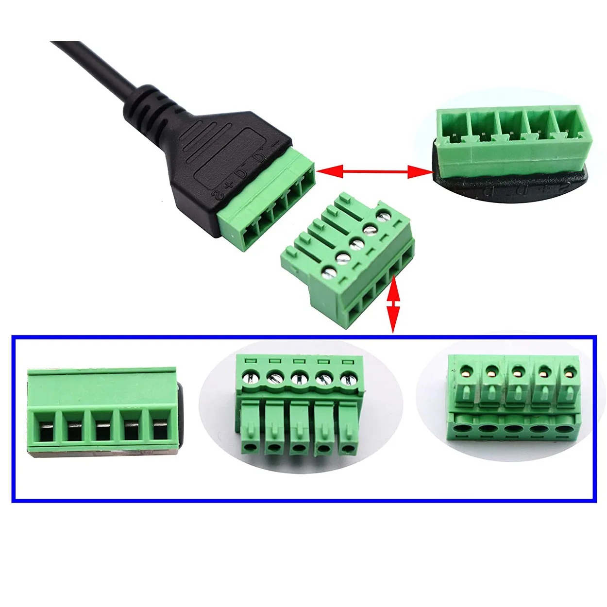 1 шт. мини-USB 2 0 гнездовой разъем на 5-контактный/Way болт с защитной клеммной