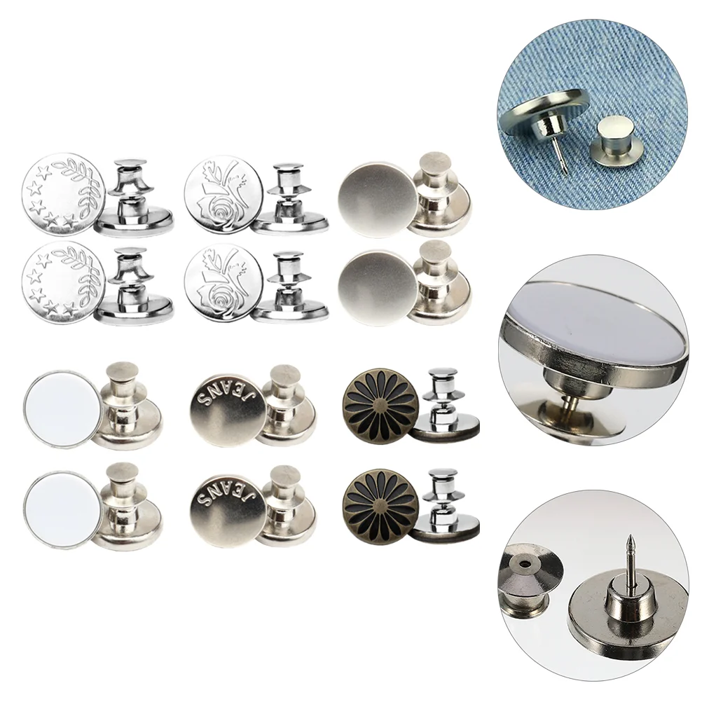 

Button Waist Buckle Jeans Replacement Extender Buttons Snap Jeansew Detachable Instant Reduce Pants Expander Metal Thin