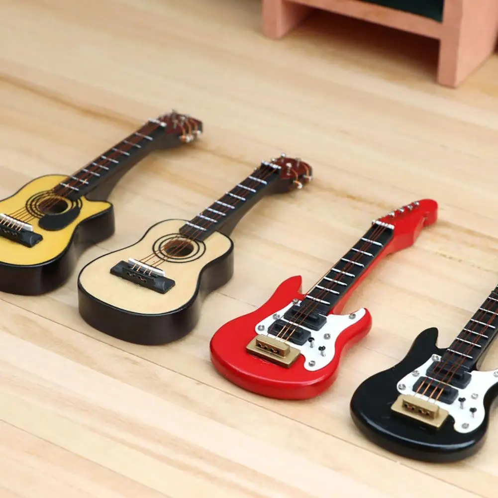 

Detailed Tiny Mini Bass Guitar Model DIY Dollhouse Decoration for Gifts