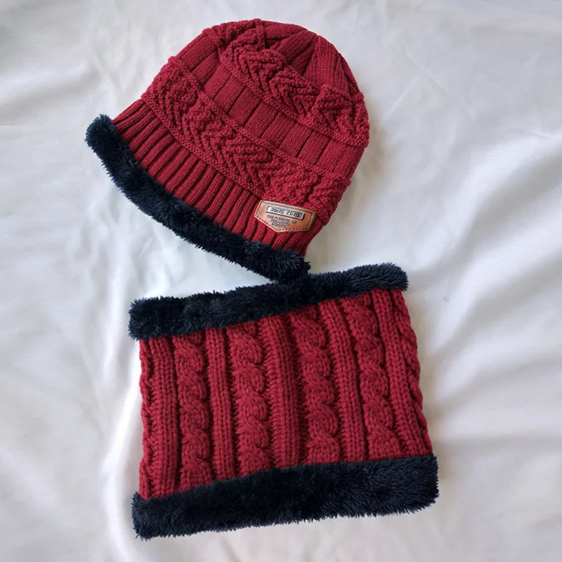 Детские зимние вязаные шапки Детская Новая шапка шарф комплект теплая с черепом