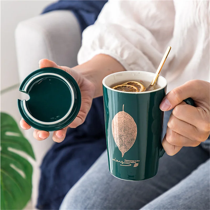 Набор кружек с Кленовым листом Бесплатная ложка крышка экологически чистый