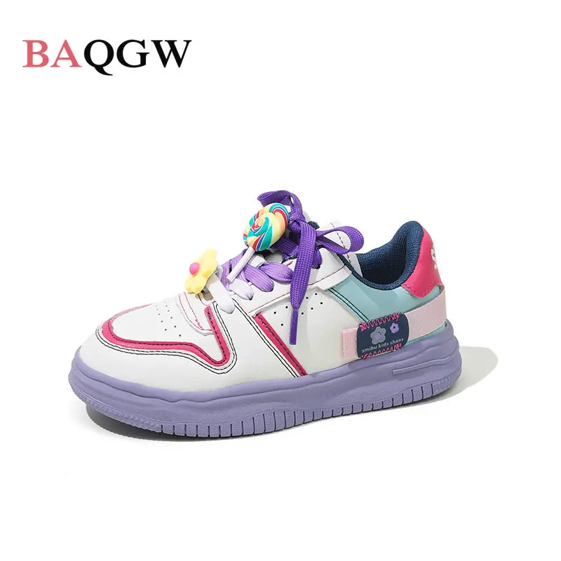 

Модные детские кроссовки для девочек, роскошная Нескользящая детская кожаная спортивная обувь, Повседневная дышащая массивная теннисная обувь для мальчиков